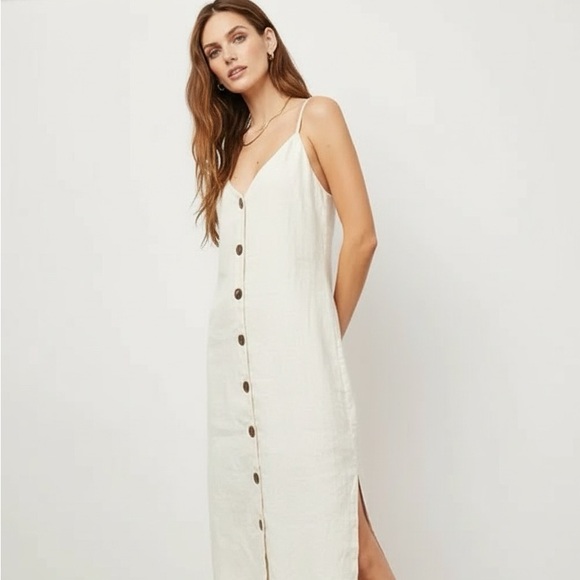 Rails Dresses & Skirts - Rails 100% Linen Dress - Lizzie Dress in Bisque - Button front midi dress XS